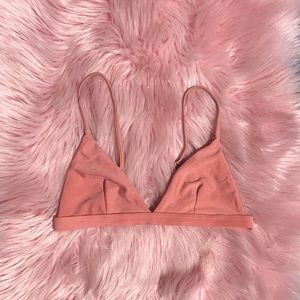 Nude swim top with back clasp